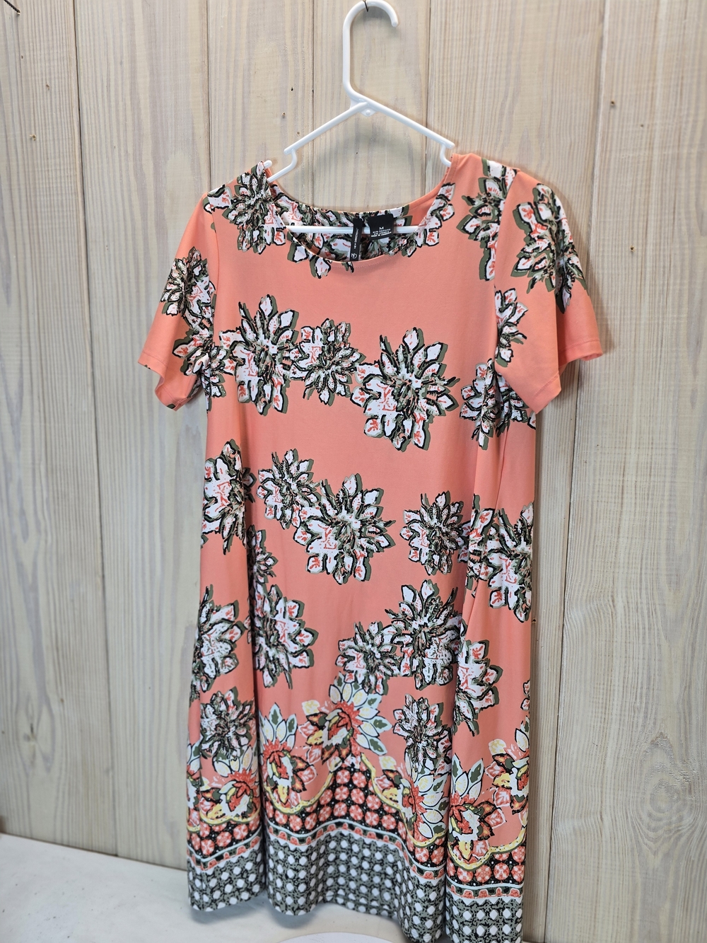 New Directions Coral Floral Mini Dress